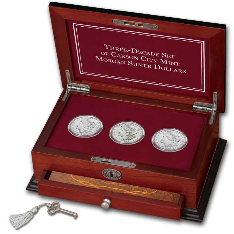 Three Decade Set of Carson City Mint Morgan Silver Dollars MCD 3