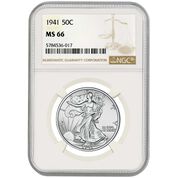 superb uncirculated walking liberty silver half dollar WSU a Main