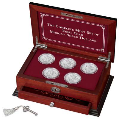 The Complete Mint Set of First Year Morgan Silver Dollars MG1 4