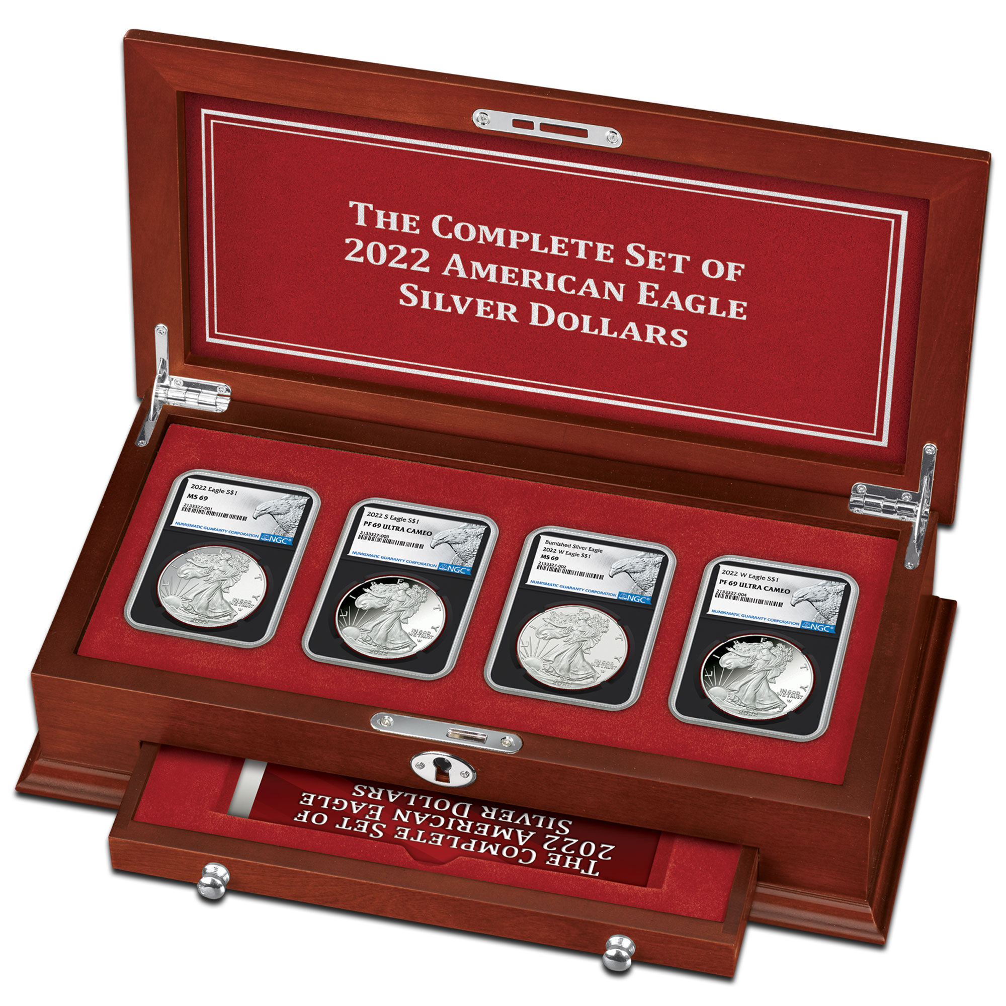 complete set of 2022 american eagle silver dollars EC2 g Disp