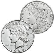 morgan and peace us silver dollar collection SLV a Main