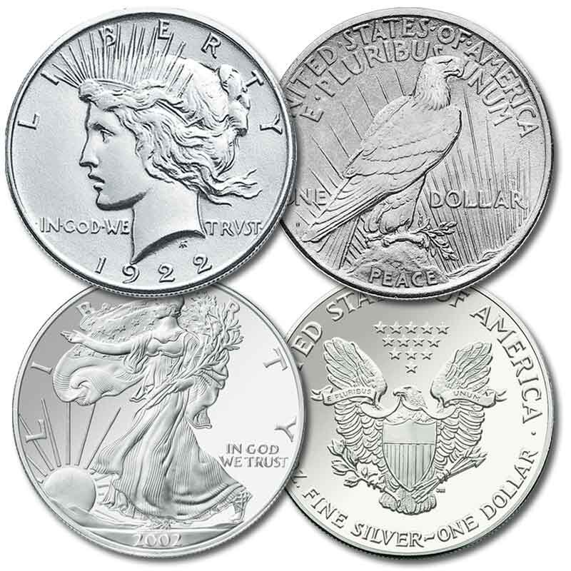 four centuries of americas silver dollars SS4 d Coins