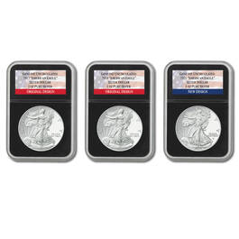 change of design set of uncirculated american eagle ONU d Slabs