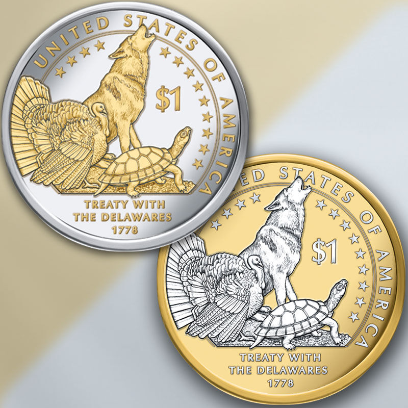 platinum gold highlighted sacagawea dollars NPG c Coin