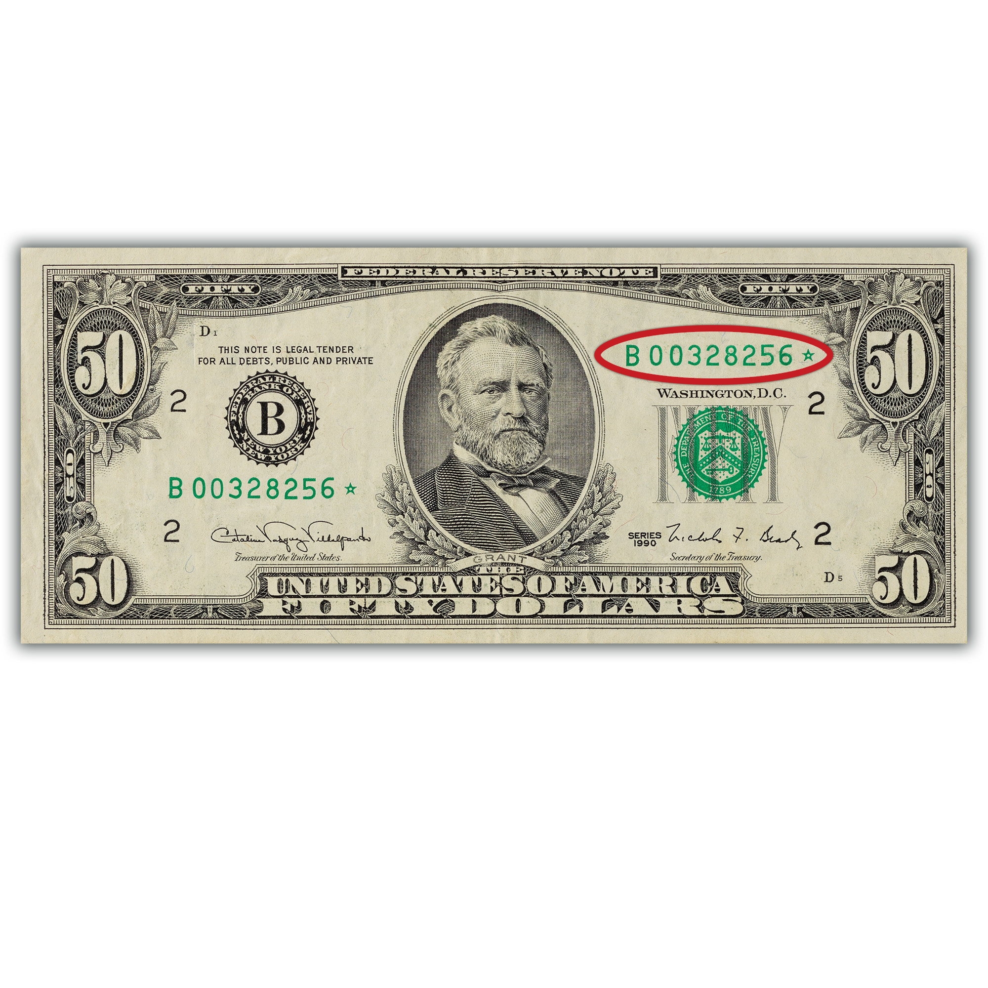 $50 star note sequential bills