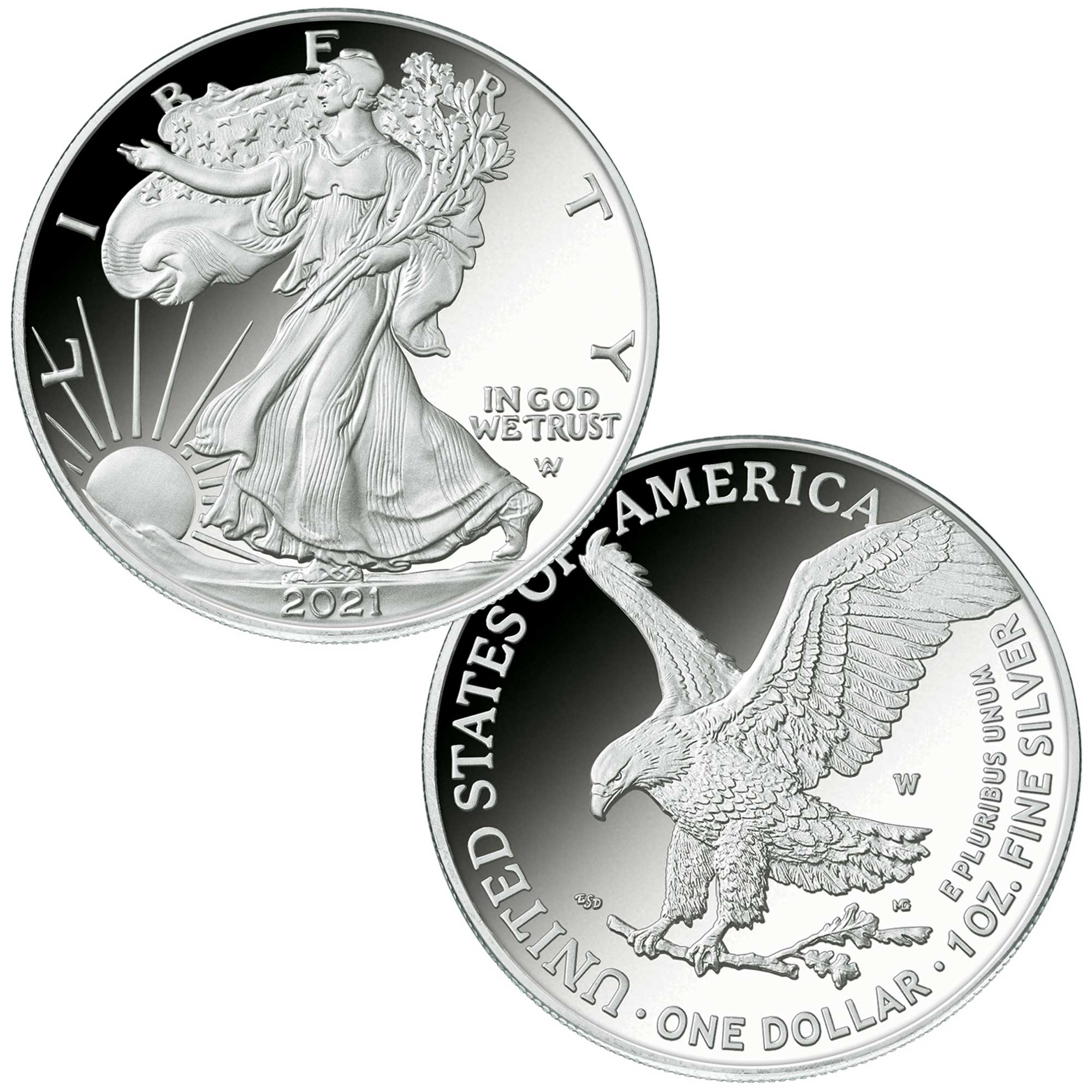 complete set of 2021 american eagle silver dollars EON a Main
