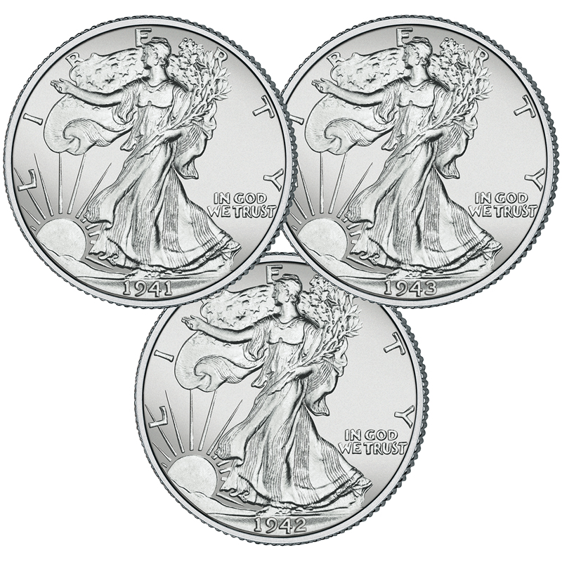 Complete MS64 Walking Liberty Silver Half Dollar Mint Collection W64 1