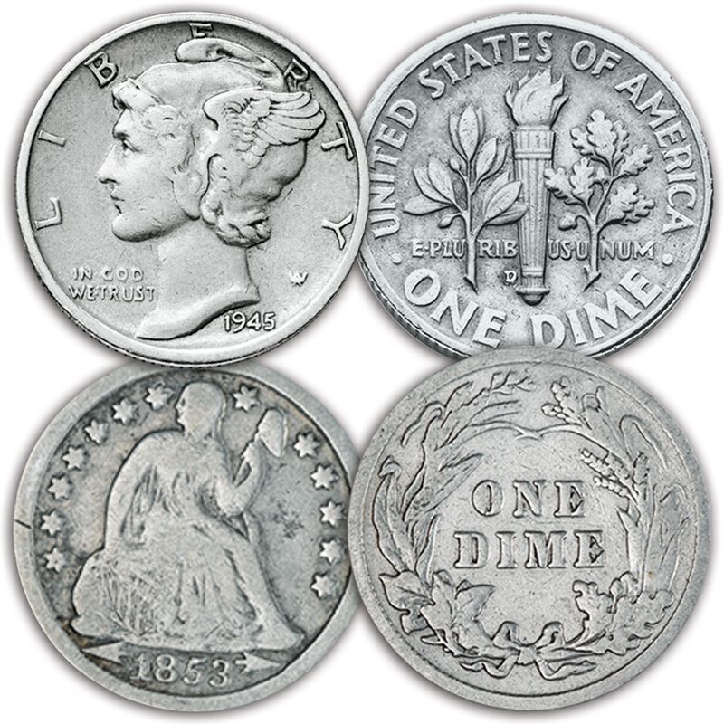 A Century of US Silver Dimes DMS 1