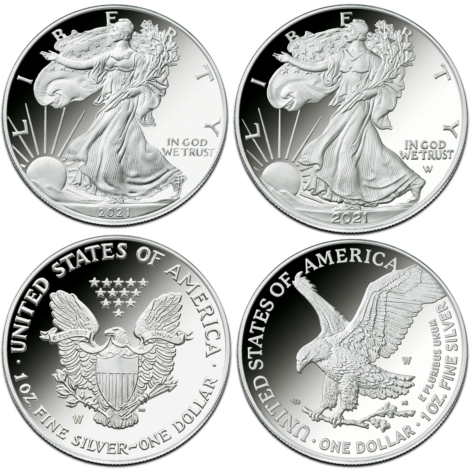 The Proof American Eagle 2021 Silver Dollar Set